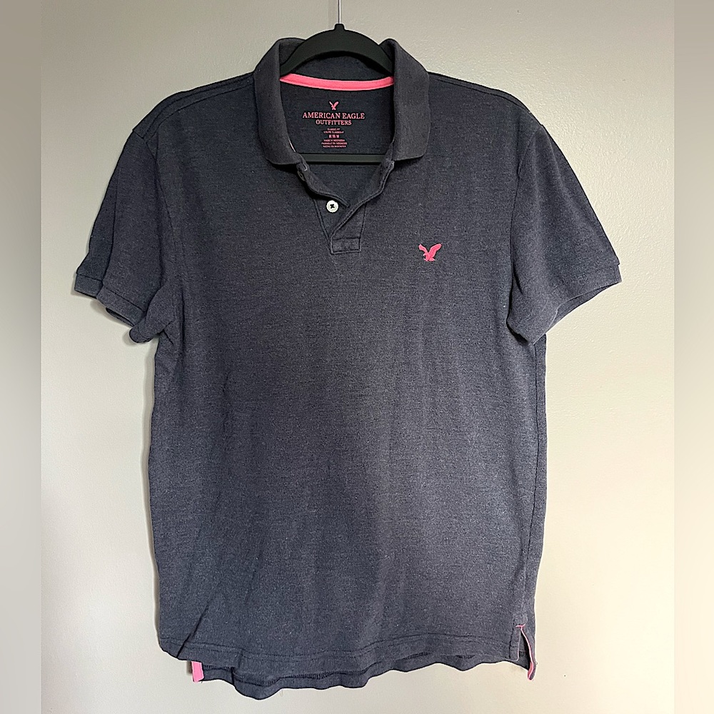 Men’s medium AE polo. Great for a high schooler. Still has a lot of life left
